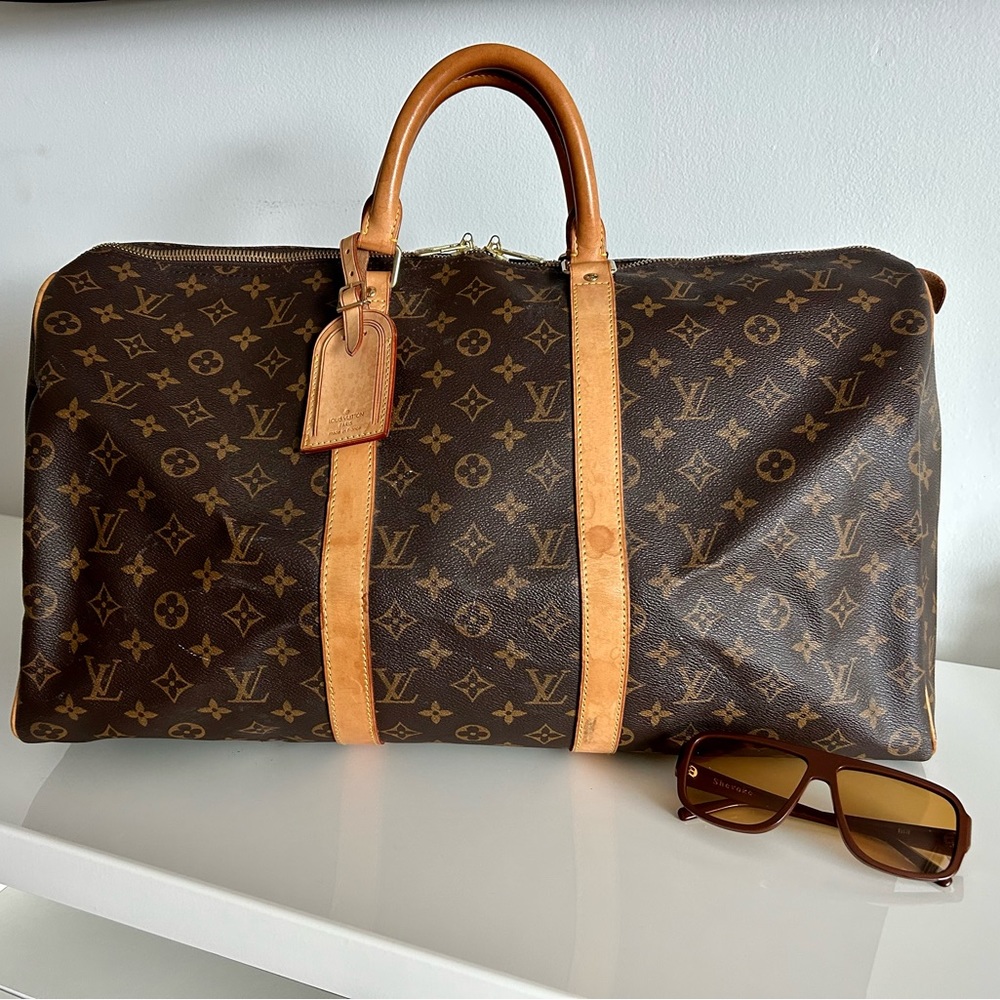 LV Keepall size 50. Legal & most safe size for domestic & international flights.